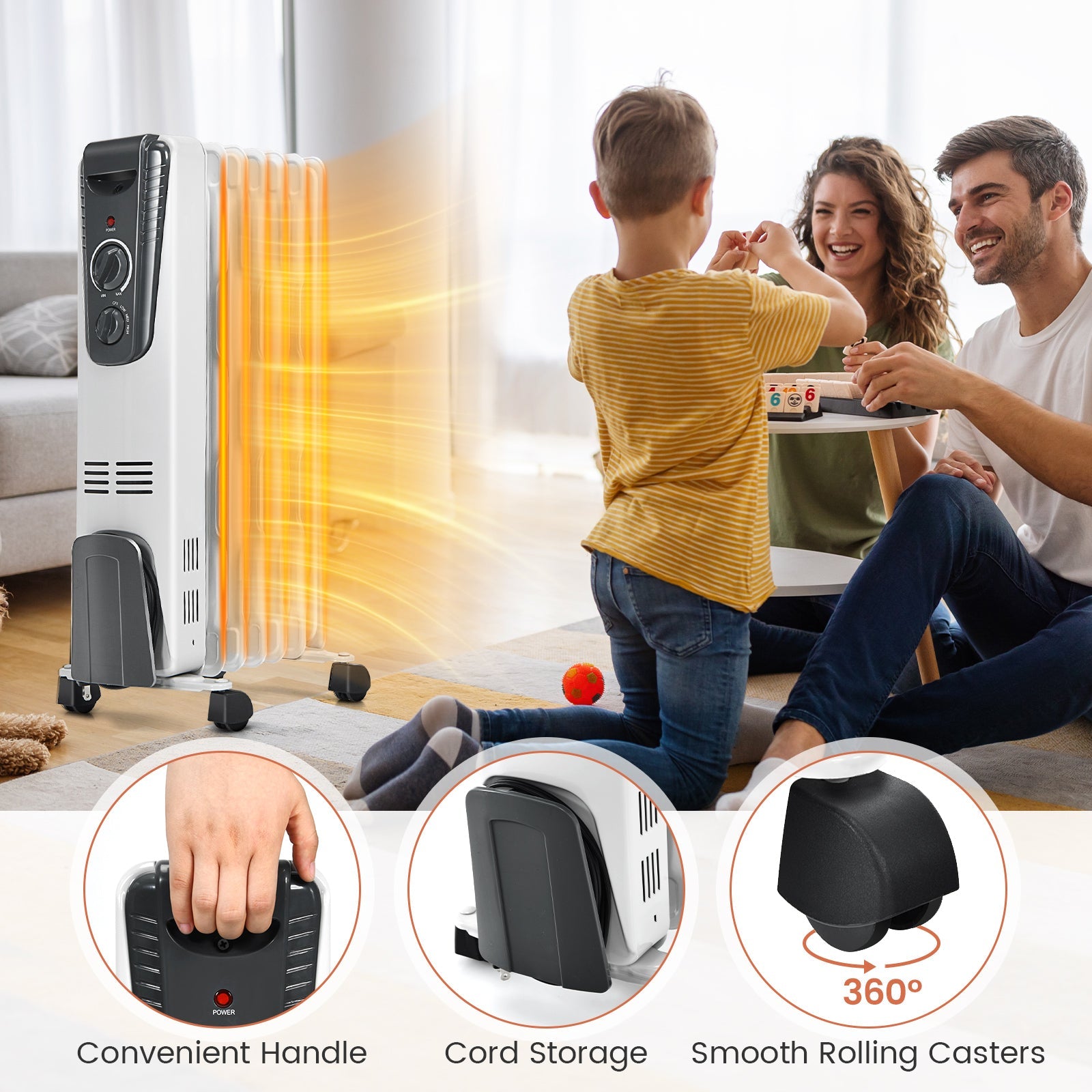 DirectDeals 1500W electric space heater with adjustable thermostat, convector on wheels on Tampa Home & Garden Store