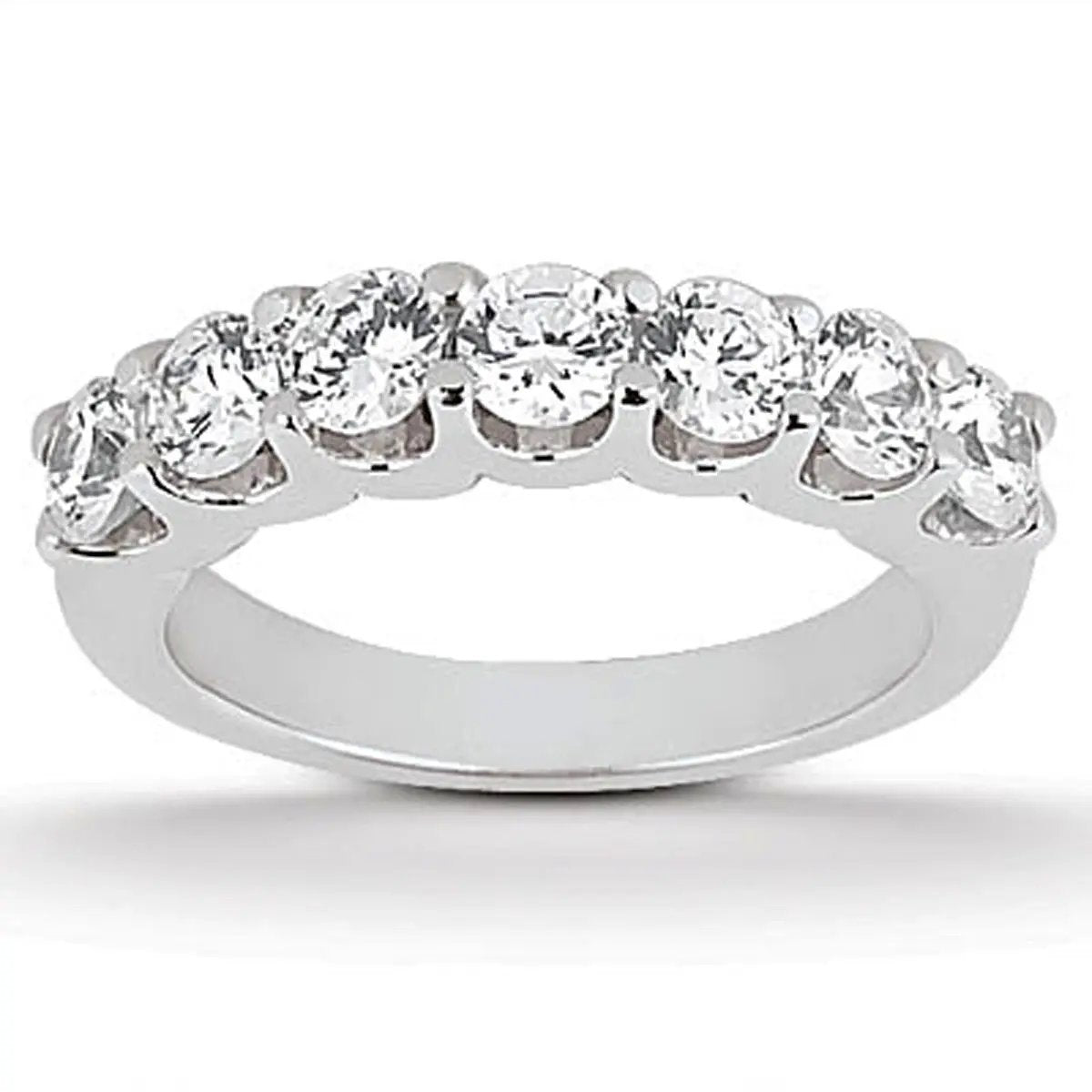 14k white gold diamond scalloped U-prong wedding ring band row of diamonds Bids.com on Tampa Home & Garden Store