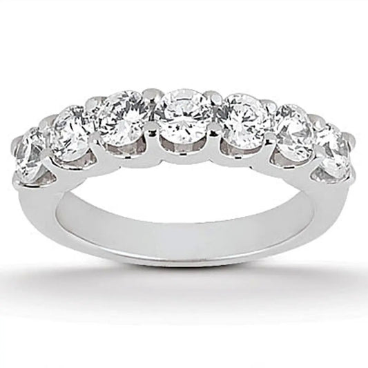 14k white gold diamond scalloped U-prong wedding ring band row of diamonds Bids.com on Tampa Home & Garden Store