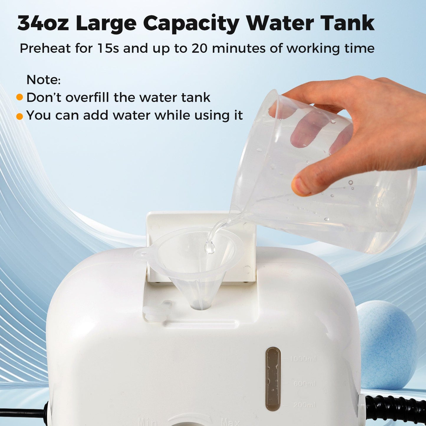 DirectDeals 1500W portable steam cleaner white with 34oz water tank, compact appliance on Tampa Home & Garden Store