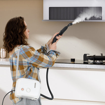 1500W portable steam cleaner with 34 oz water tank, white, used to clean a kitchen hood on Tampa Home & Garden Store