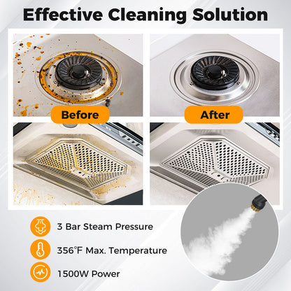 1500W Portable Steam Cleaner DirectDeals; before/after grime on stainless sink on Tampa Home & Garden Store