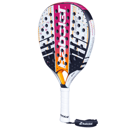 Babolat Dyna Energy padel racket with pink white graphic and perforated face on Tampa Home & Garden Store