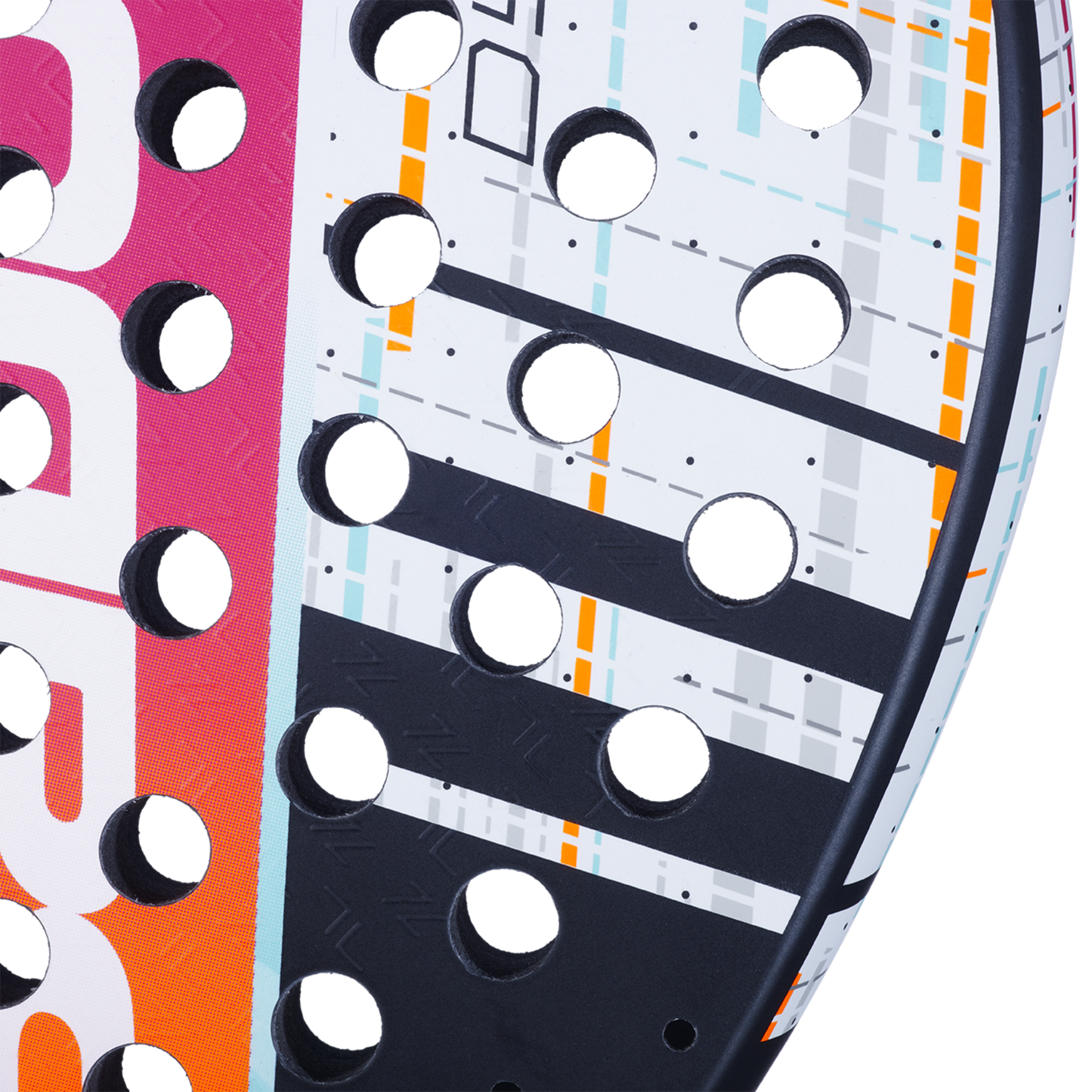 Padel racket Babolat Dyna Energy, white with pink panel and orange accents on Tampa Home & Garden Store