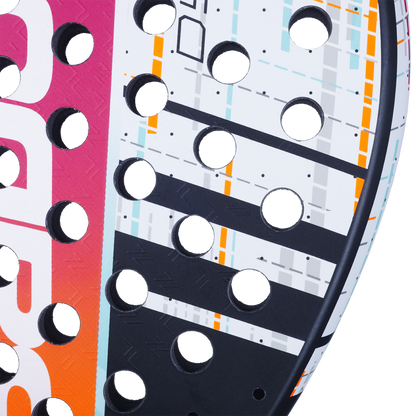 Padel racket Babolat Dyna Energy, white with pink panel and orange accents on Tampa Home & Garden Store