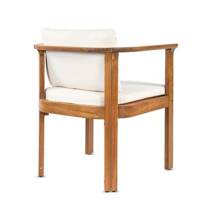 Set of 2 Curved Acacia Wood Outdoor Chairs
