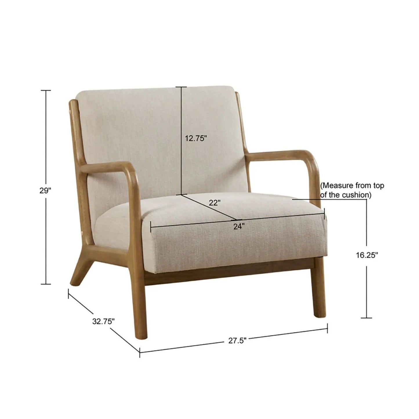 Mid-Century Style Lounge Chair With Upholstery
