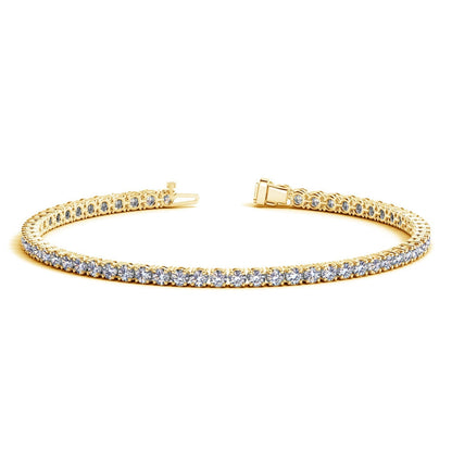 Lab Grown Round Diamond Tennis Bracelet in 14k yellow gold, 4 cttw F/G VS2/SI1, Bids.com on Tampa Home & Garden Store