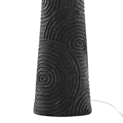Kona contemporary table lamp set of 2 with matte black textured woodgrain bases on Tampa Home & Garden Store