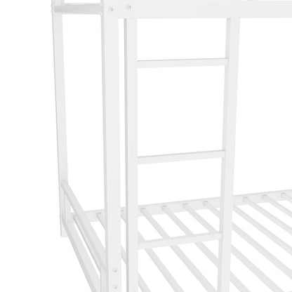 Bunk bed frame in white with safety guardrail and noise-reduction design by HouseOfZazla on Tampa Home & Garden Store