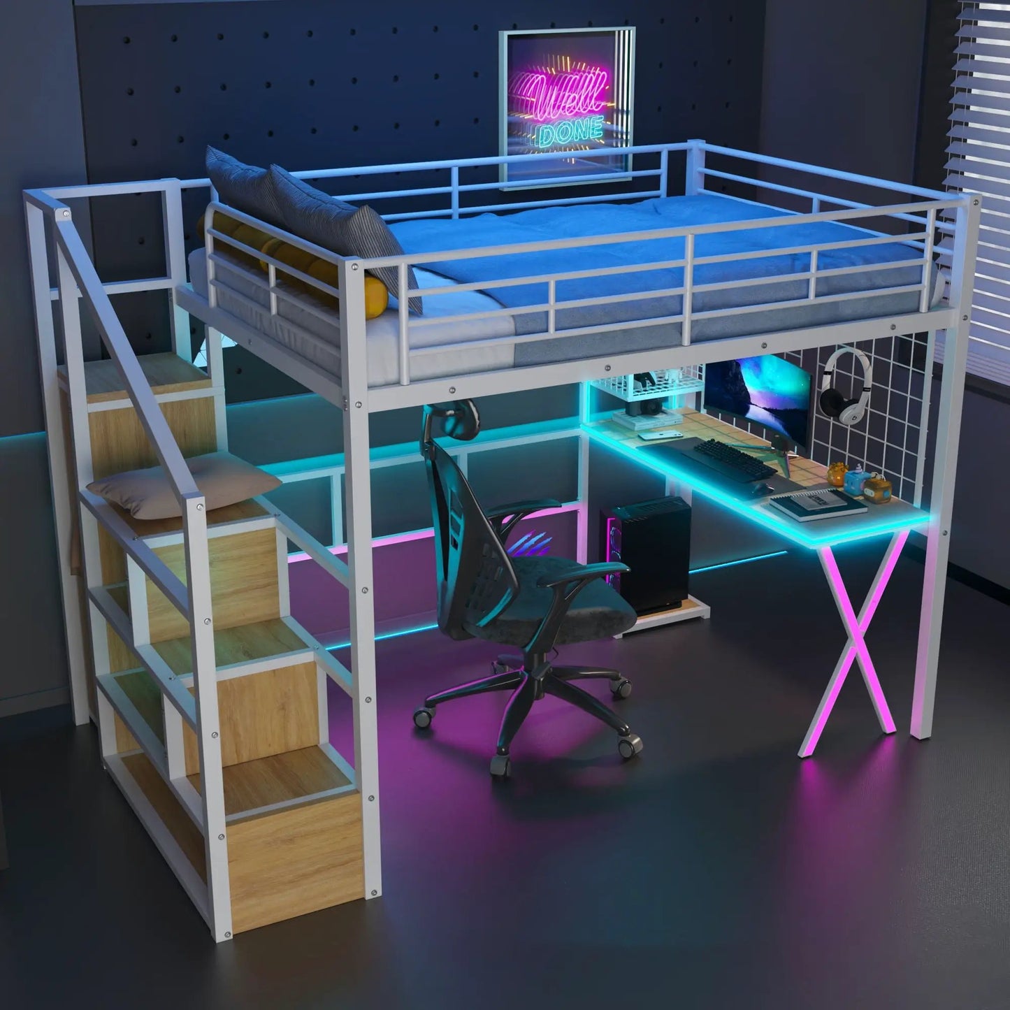 Loft Bed With Built In Workstation and Wardrobe