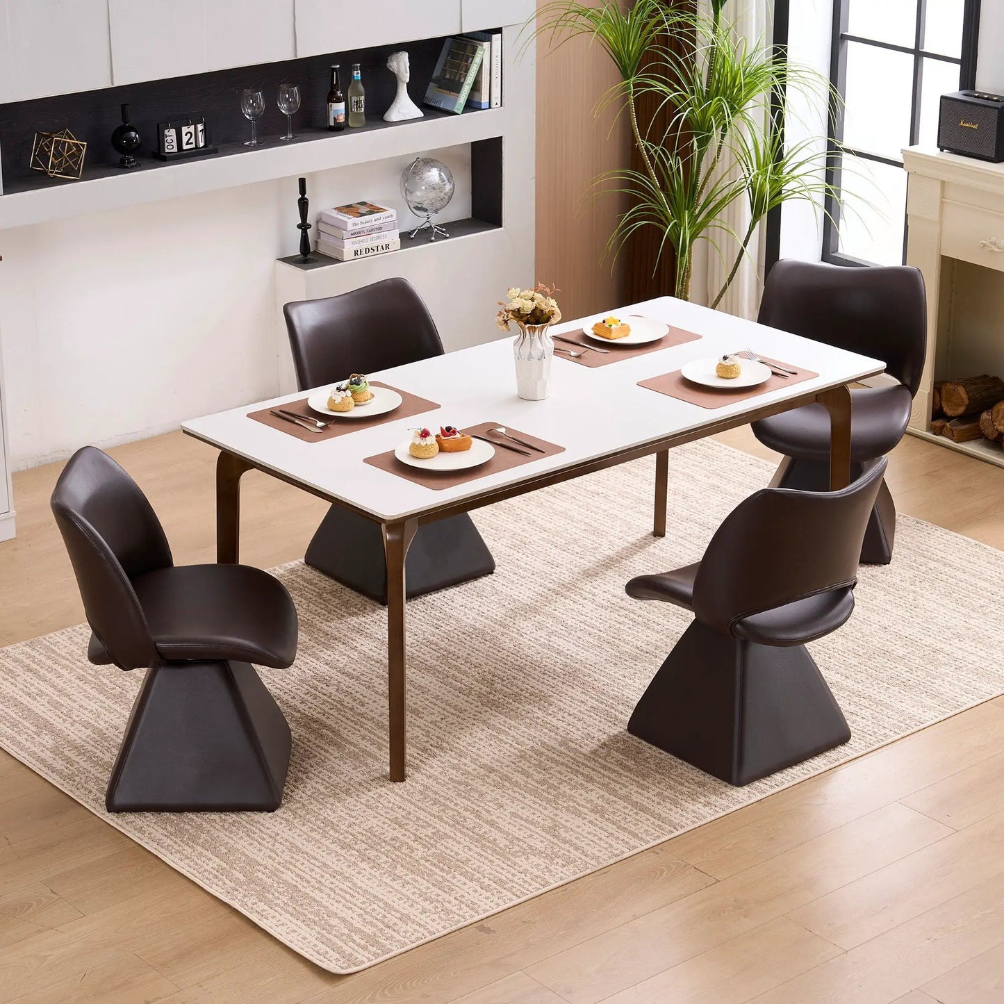 Modern Swivel Dining Chair With High Back