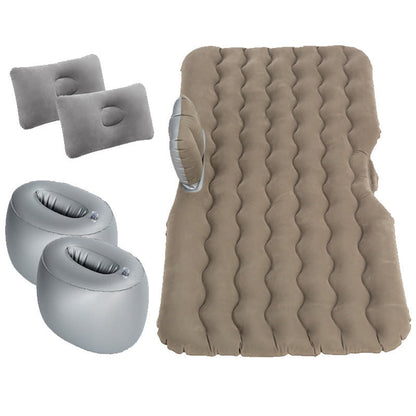 Inflatable car mattress beige sleeping surface with two gray pillows and dual air pumps on Tampa Home & Garden Store