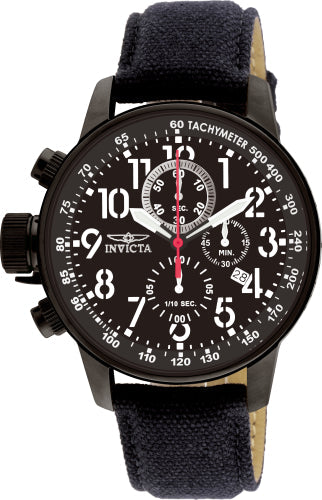 Invicta men's I-Force chronograph watch with black dial and navy fabric strap on Tampa Home & Garden Store