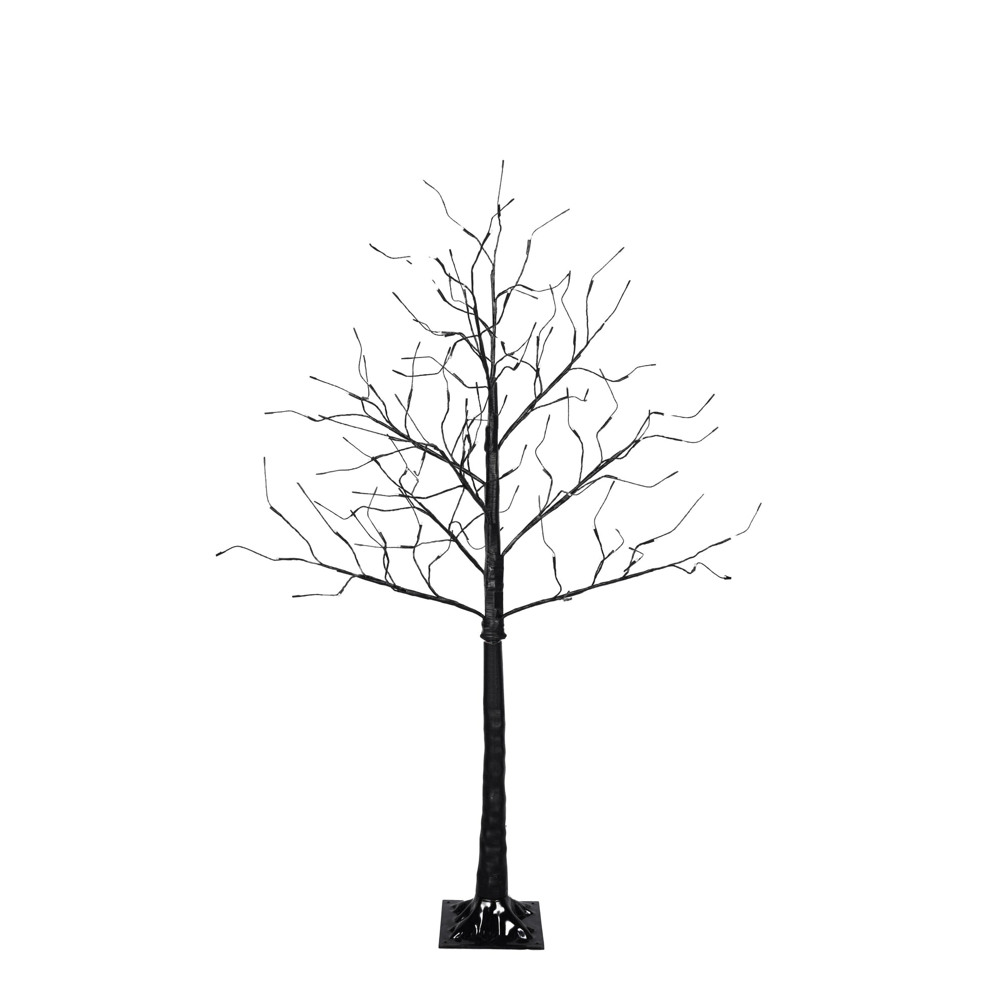 3 pc illuminated Halloween tree with Purple LED glow, black wire tree on square base on Tampa Home & Garden Store