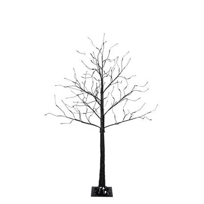3 pc illuminated Halloween tree with Purple LED glow, black wire tree on square base on Tampa Home & Garden Store