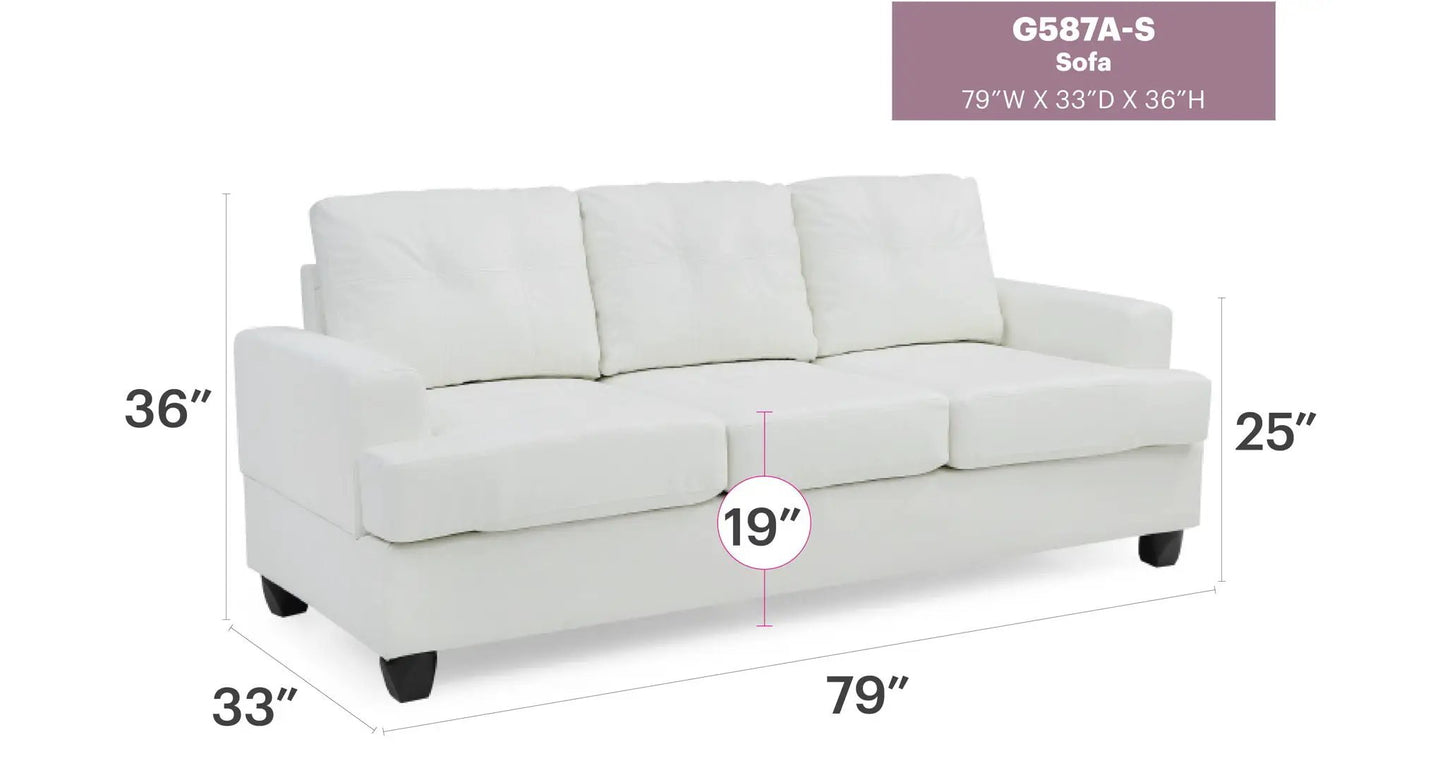 Sandridge sofa, white upholstered by Unique Piece Furniture, 79W x 33D x 36H on Tampa Home & Garden Store
