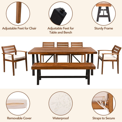 GO Outdoor Wood Dining Set for 7-8 Persons by HouseOfZazla; wooden table with chairs on Tampa Home & Garden Store