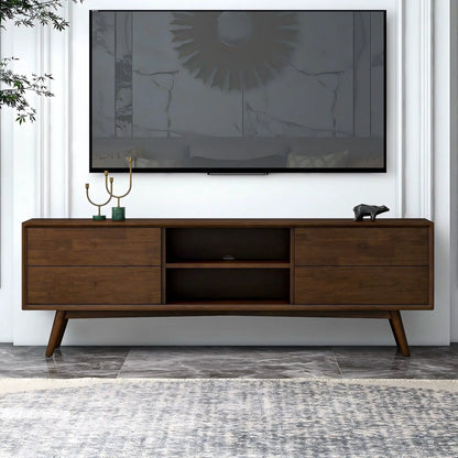 Caroline Modern TV Stand 72in, walnut wood with drawers Unique Piece Furniture on Tampa Home & Garden Store