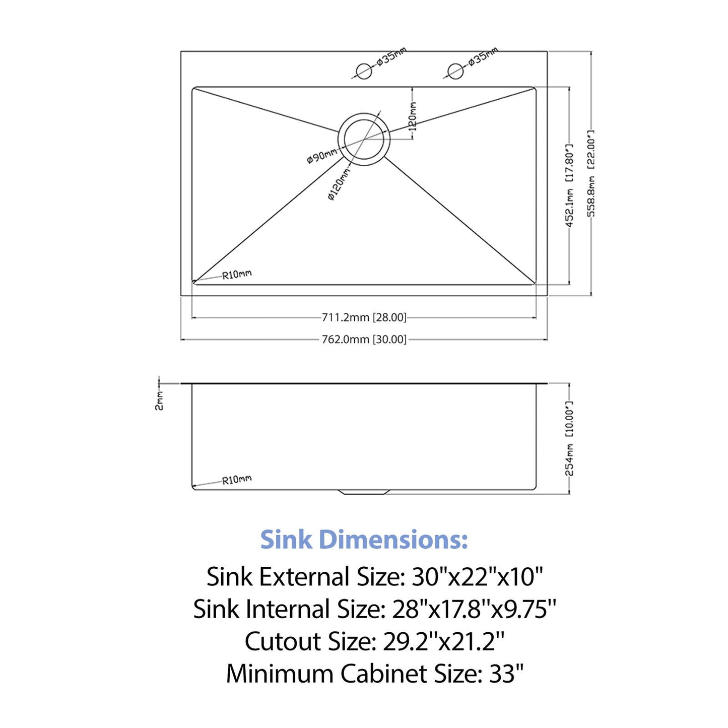 Drop In Kitchen Sink With Faucet And Dispenser