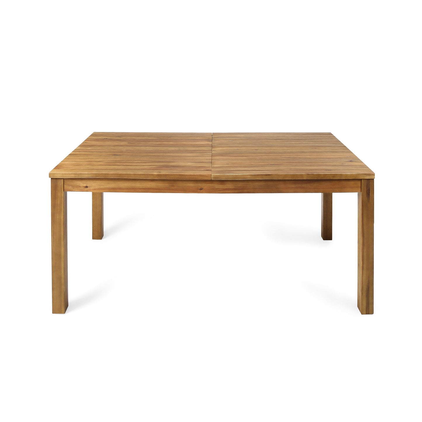 7-Piece Acacia Wood Outdoor Dining Set with slatted table top in natural finish on Tampa Home & Garden Store