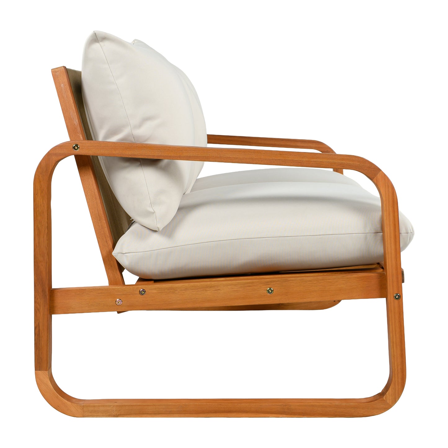 4 Piece Acacia Wood Patio Set and Thick Cushions