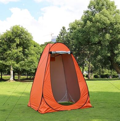 Orange portable privacy camping tent for outdoor dressing on Tampa Home & Garden Store