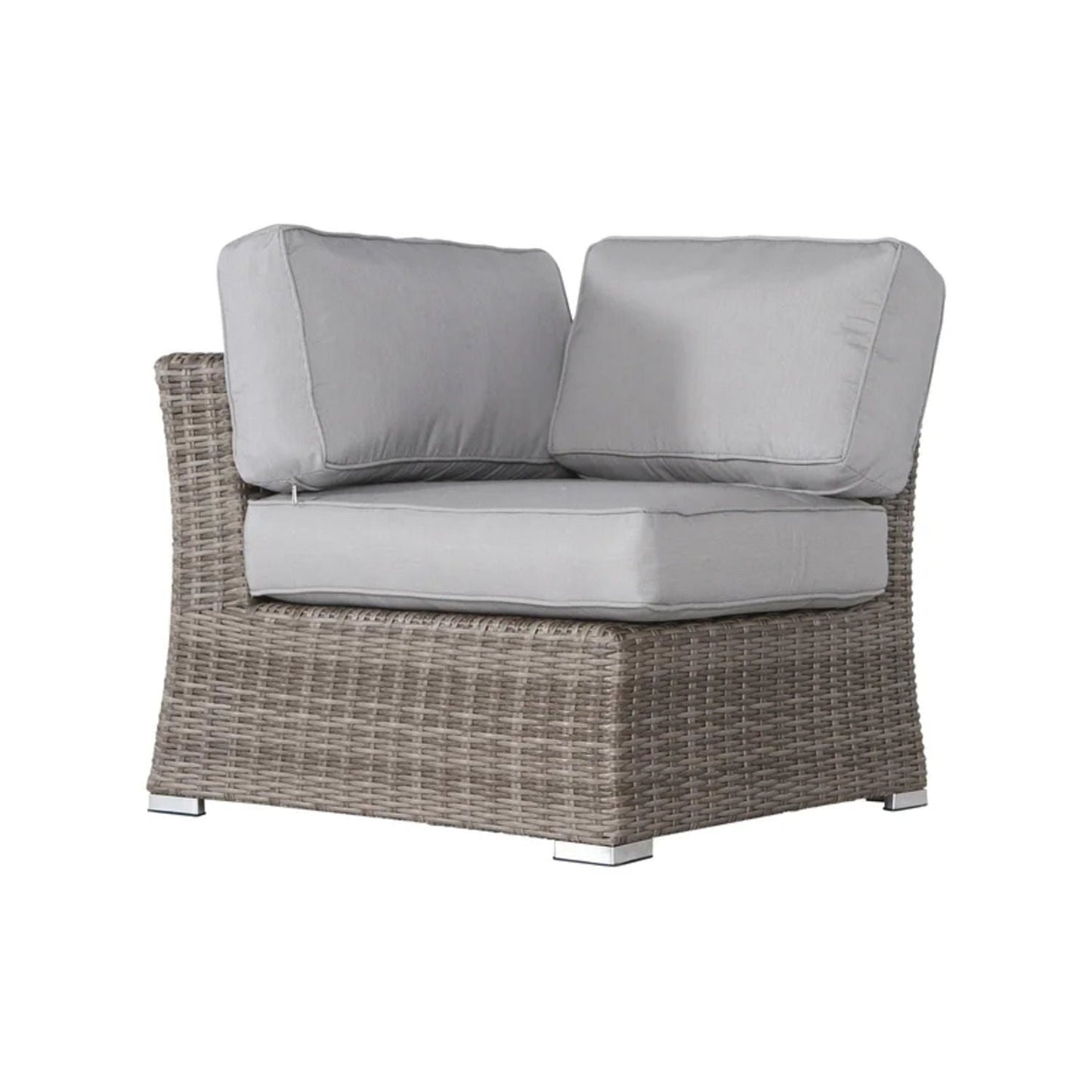 Rattan Sectional Sofa Set With Cushions gray wicker frame stationary outdoor seating on Tampa Home & Garden Store
