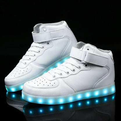 Usb Rechargeable High Top Luminous Shoes Unisex