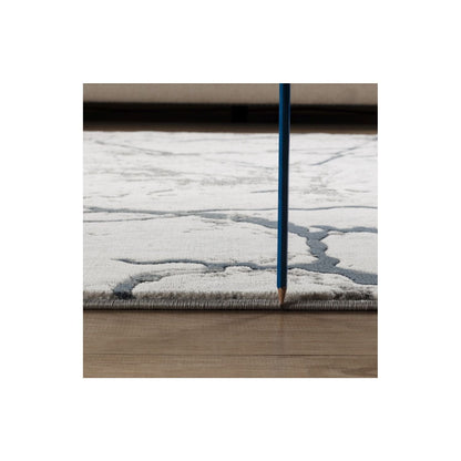 Geometric 3D Area Rug ivory gray by HouseOfZazla, textured pile with edge binding on Tampa Home & Garden Store