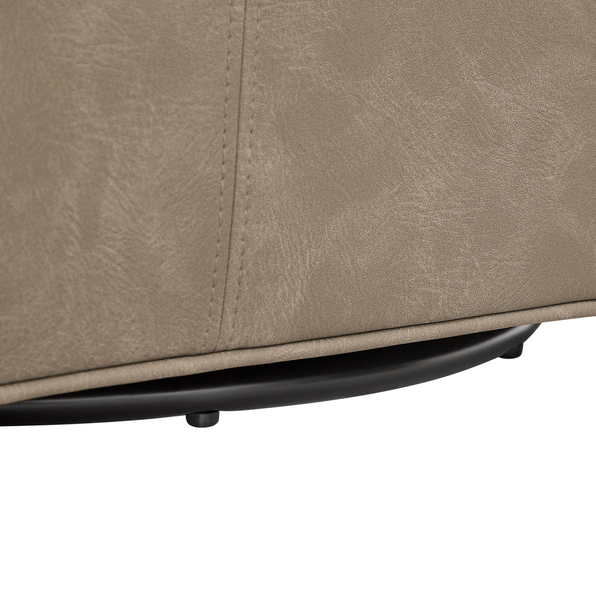 Westly Swivel Accent Chair tan faux-leather upholstery with black 360-degree base on Tampa Home & Garden Store