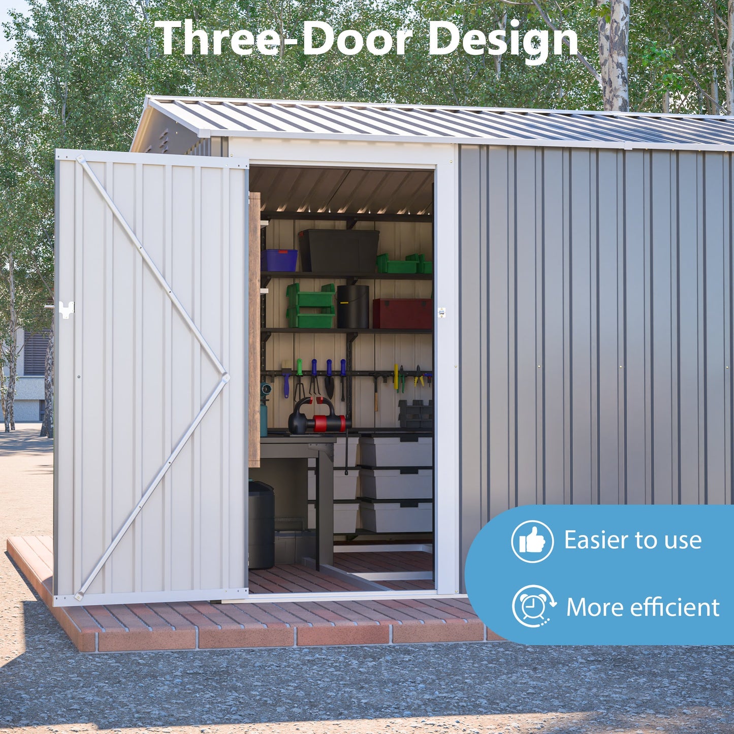 Outdoor Metal Storage Shed For Patio And Yard