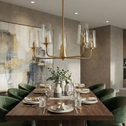Dazzle Five Lights Chandelier Antique Brass