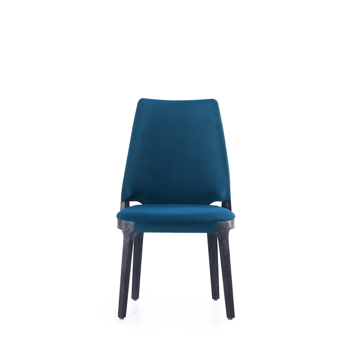 Kara dining chair in blue fabric upholstery, solid beech wood legs, single chair on Tampa Home & Garden Store