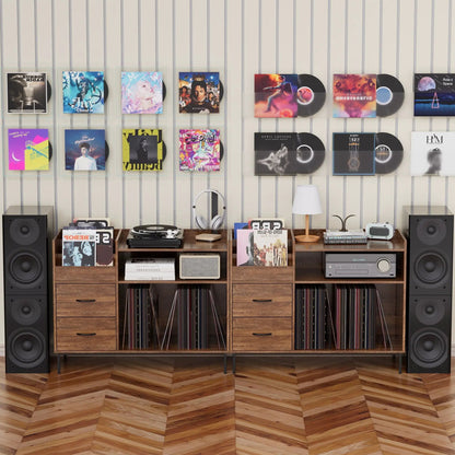 Vinyl record stand with fliptop storage dual outlets sideboard by Unique Piece Furniture on Tampa Home & Garden Store