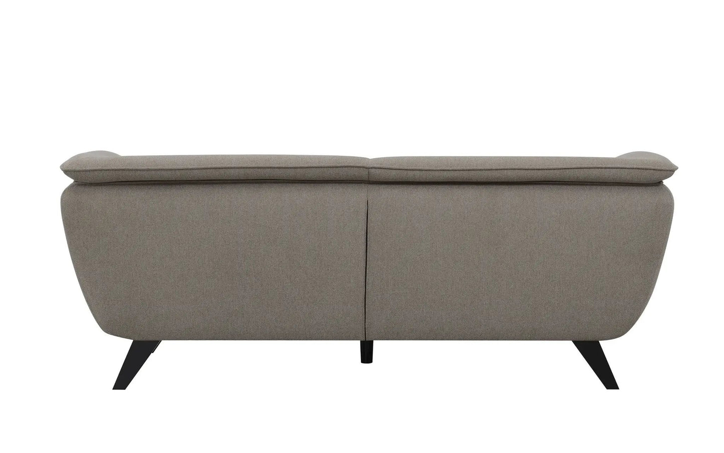 Nayeli - Boucle Sofa taupe boucle fabric with angled black metal legs on Tampa Home & Garden Store