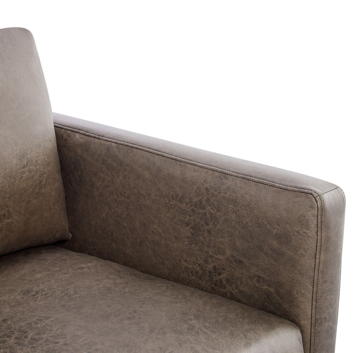 Tulo Arm Chair with coil spring seating, dark brown distressed leather, HouseOfZazla on Tampa Home & Garden Store