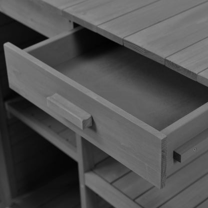 Topmax 66'' potting bench with slatted top and drawer storage HouseOfZazla on Tampa Home & Garden Store