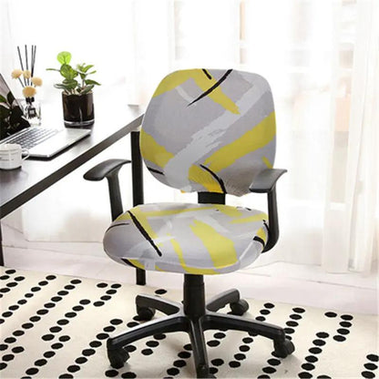 Office computer chair cover in abstract gray yellow pattern by FLIPSTYLEZLLC on Tampa Home & Garden Store