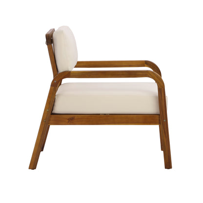 Outdoor Acacia Wood Armchair with a Soft Cushion