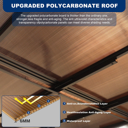 Wall Mounted Outdoor Pergola Gazebo with heavy-duty metal roof and polycarbonate panels on Tampa Home & Garden Store