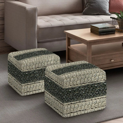 Grady Handcrafted Square Pouf for Living Room