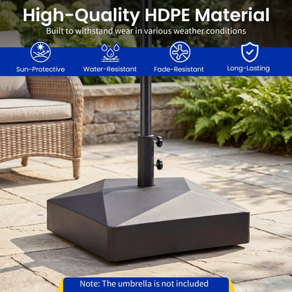 154lbs Fillable Patio Umbrella Base with Wheels