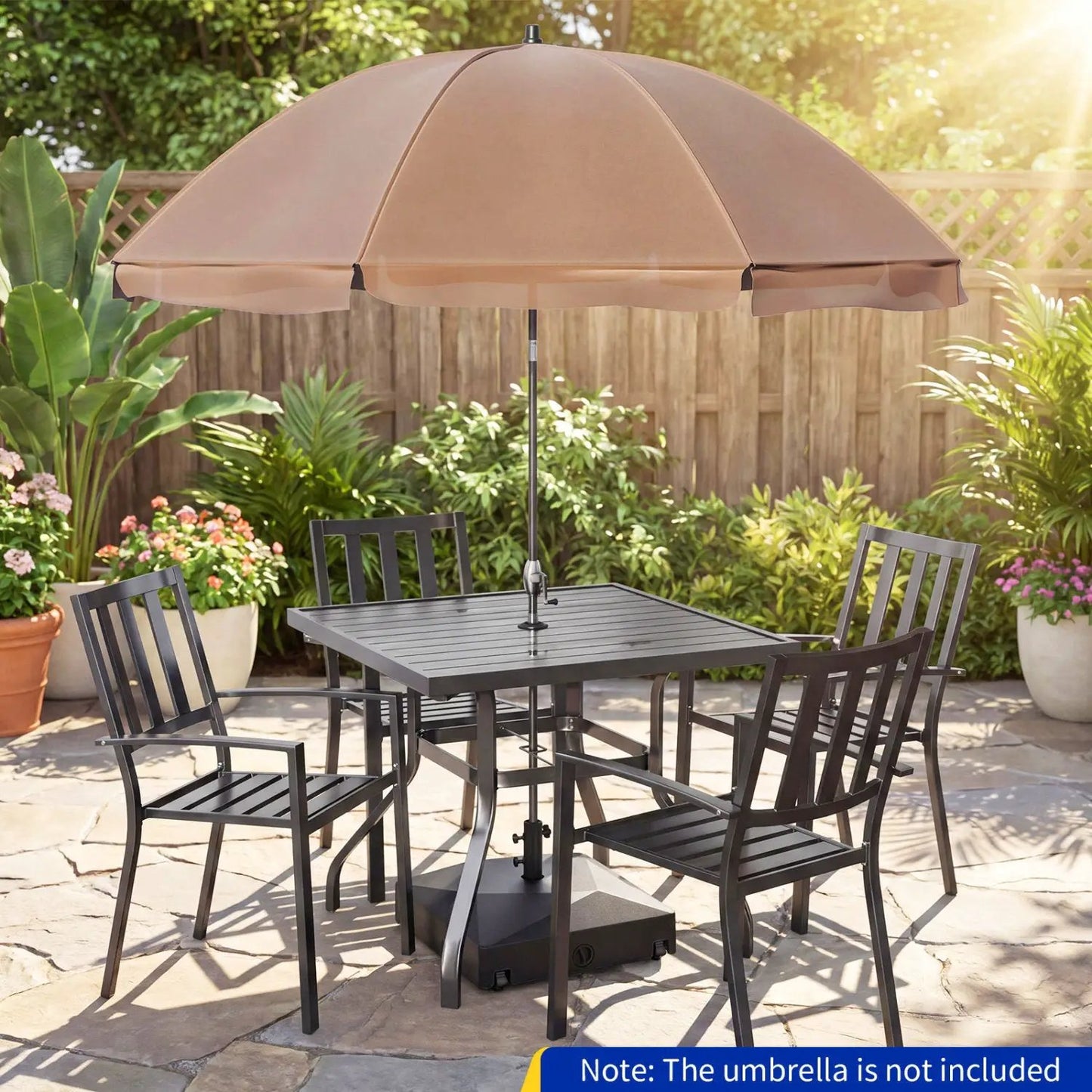 154lbs Fillable Patio Umbrella Base with Wheels
