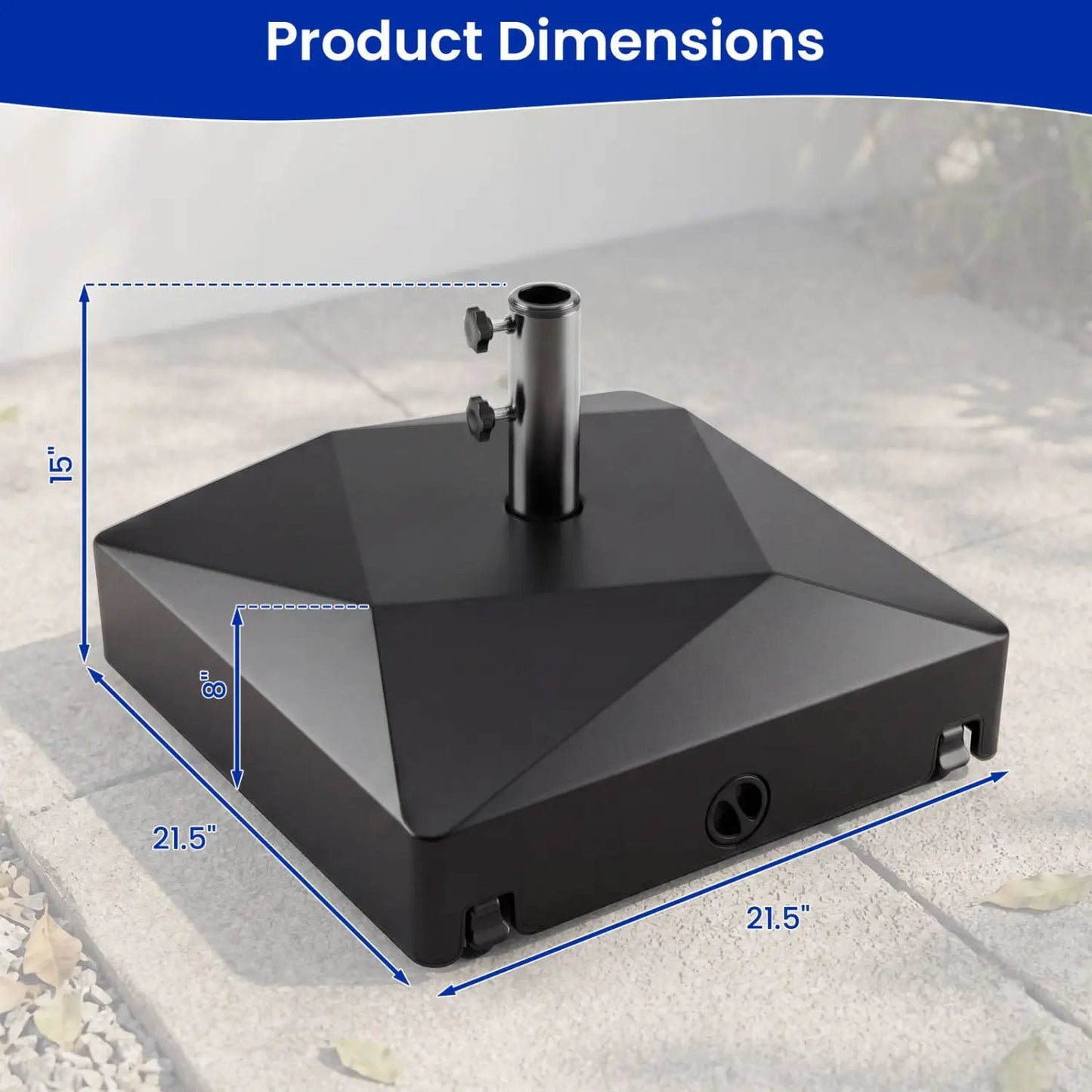 154lbs Fillable Patio Umbrella Base with Wheels