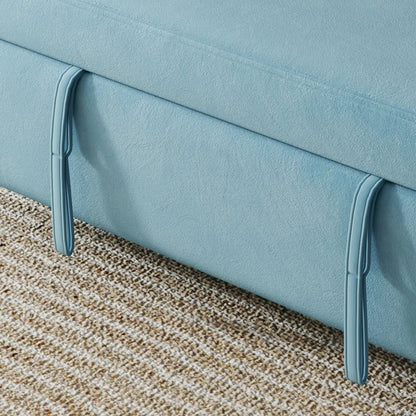Sofa sleeper with retractable queen bed in light blue fabric by Unique Piece Furniture on Tampa Home & Garden Store