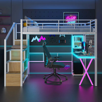 Loft Bed With Built In Workstation and Wardrobe