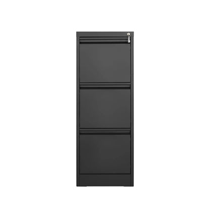 Durable metal 3-drawer filing cabinet with lock, charcoal gray by Unique Piece Furniture on Tampa Home & Garden Store