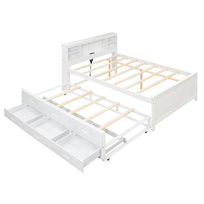 Platform Bed With Storage Headboard and USB