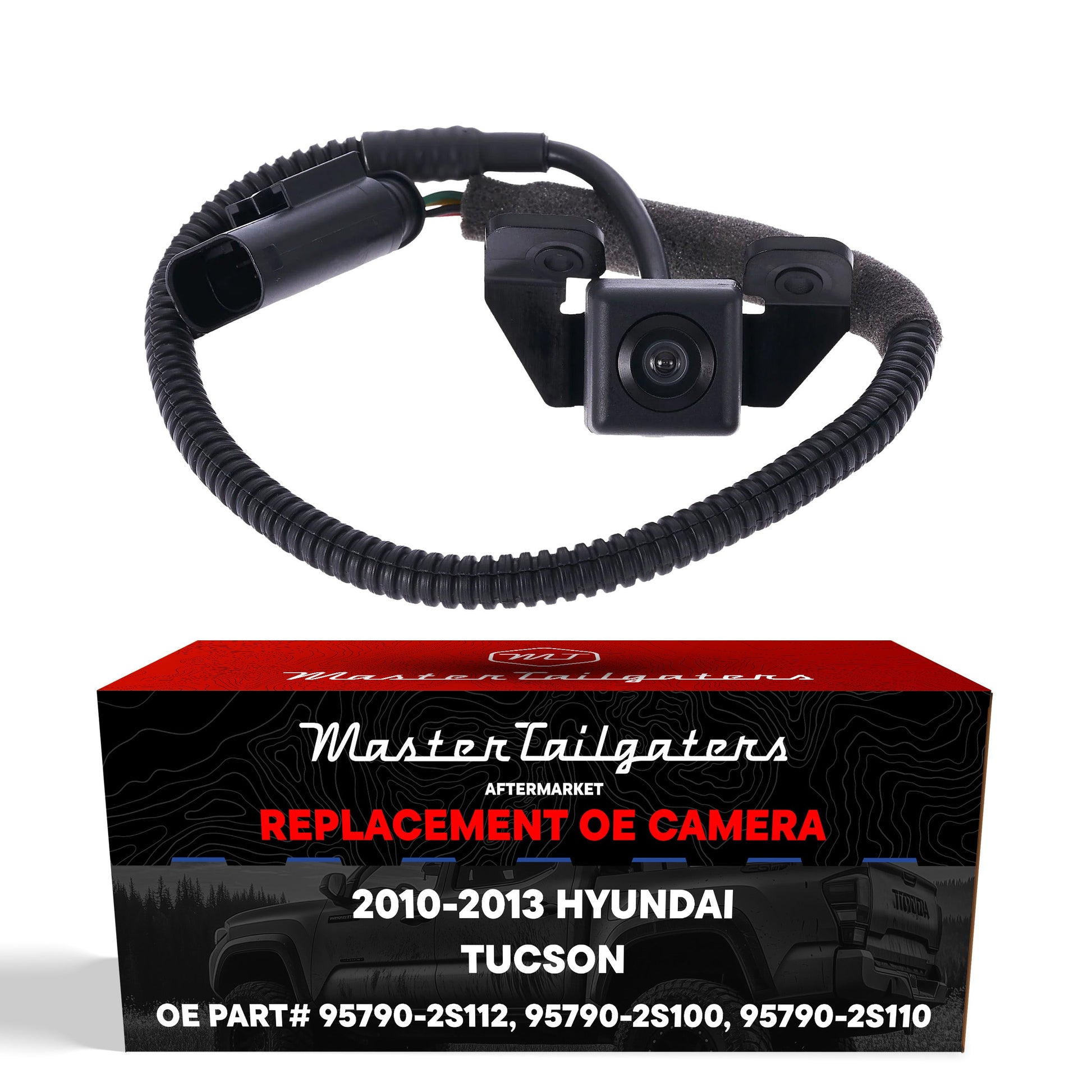 Master Tailgaters OEM backup camera with wiring harness for Hyundai Tucson 2010–2013, black housing on Tampa Home & Garden Store